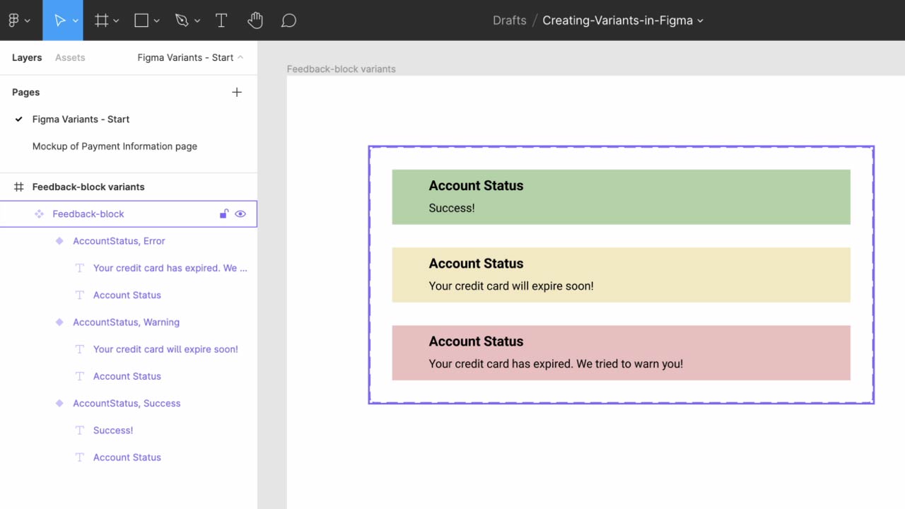 Creating Variants in Figma